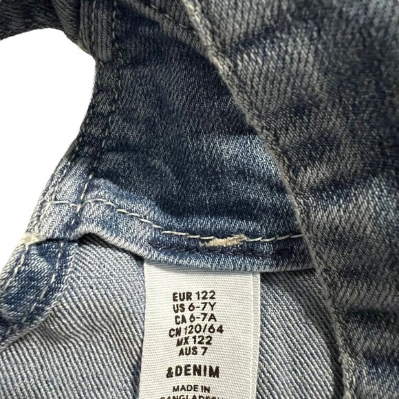 &Denim By H&M 6-7Y Denim Heart Pocket Overall Dress - Picture 4 of 4